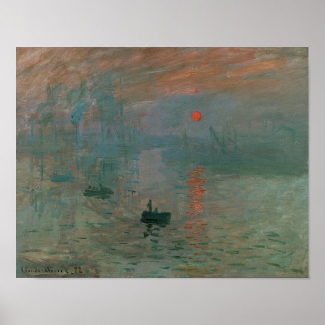 Claude Monet - Impression, Soluppgång Poster (Framsidan)