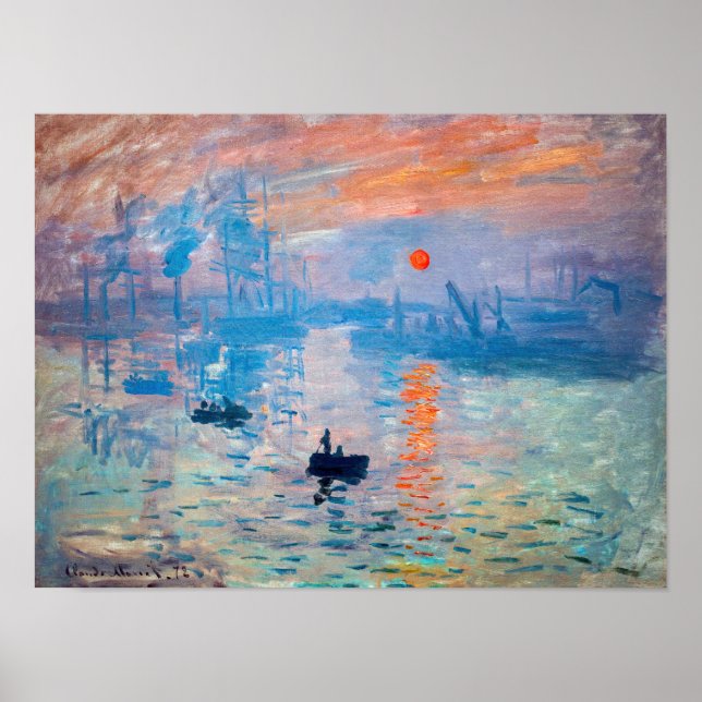 Claude Monet - Impression, Soluppgång Poster (Framsidan)