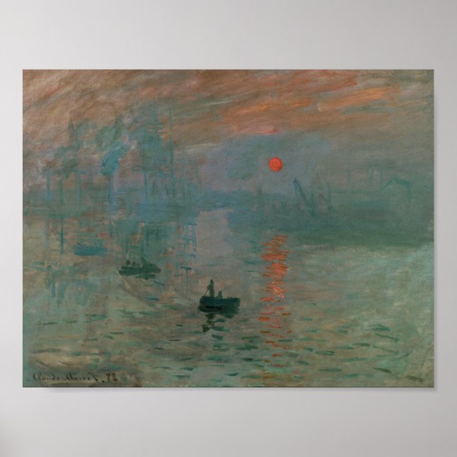 Claude Monet - Impression, Soluppgång Poster (Framsidan)