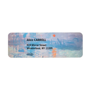 Claude Monet - Impression, Soluppgång Returadress Etikett