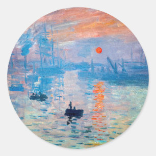 Claude Monet - Impression, Soluppgång Runt Klistermärke