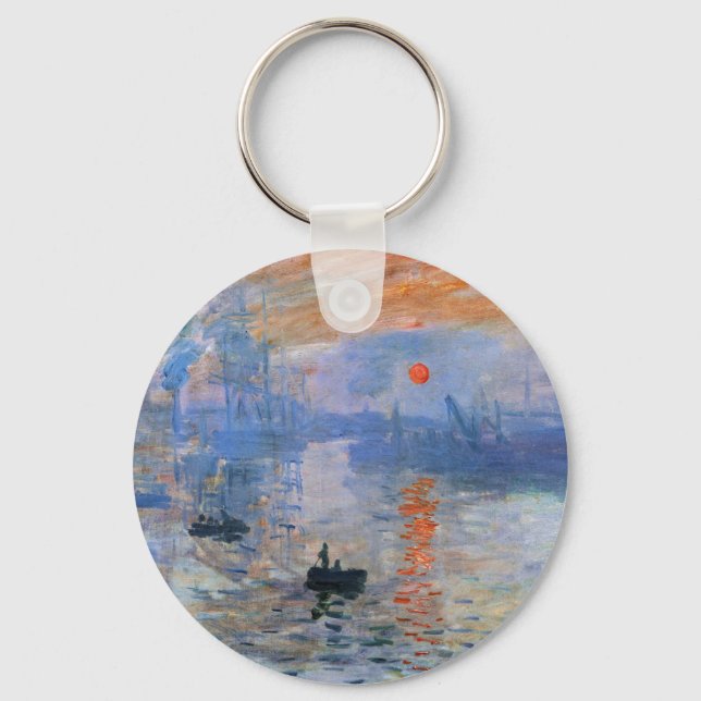 Claude Monet Impression Sunrise Classic Painting Nyckelring (Framsida)