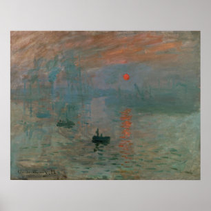 Claude Monet Impression Sunrise Classic Painting Poster