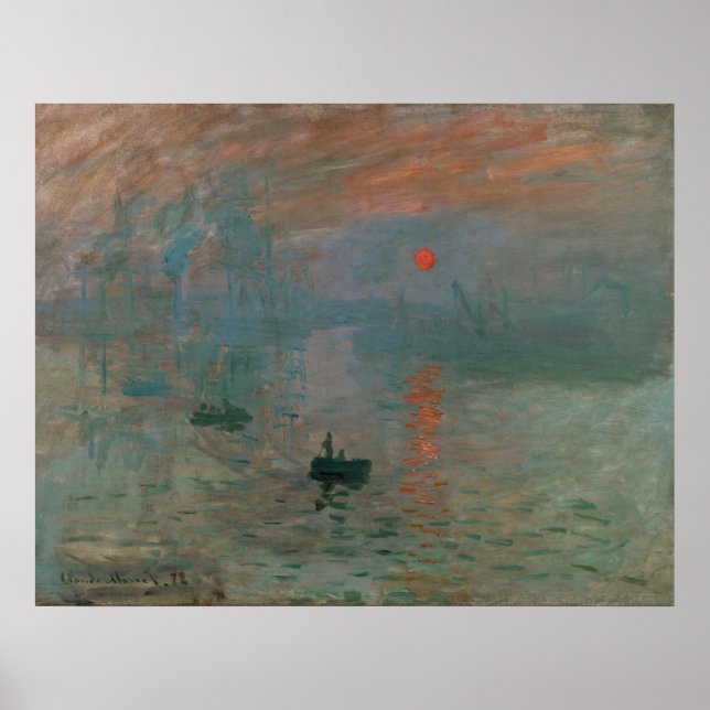 Claude Monet Impression Sunrise Classic Painting Poster (Framsidan)