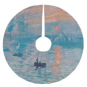 Claude Monet Impression Sunrise Fransk Julgransmatta Borstad Polyester