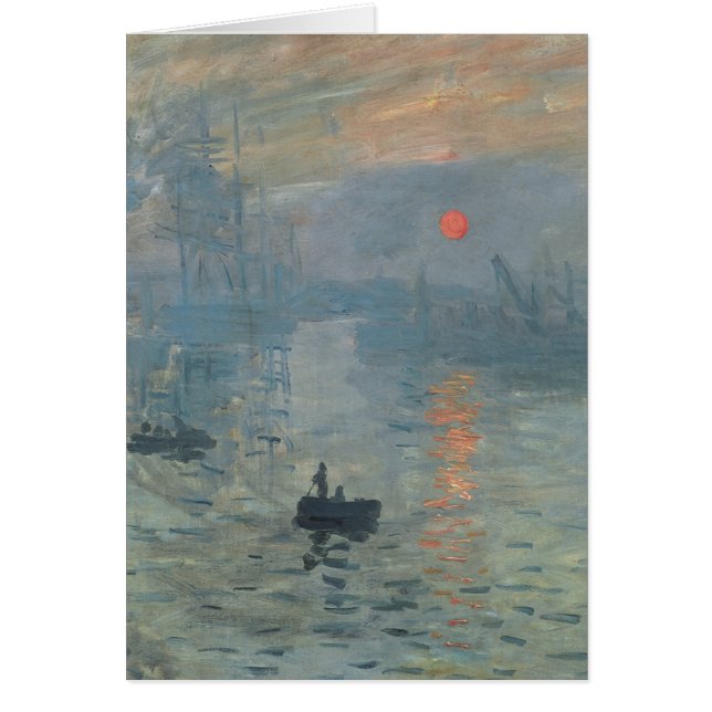 Claude Monet Impression Sunrise Soleil Levant Hälsningskort (Framsidan)