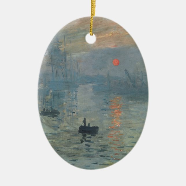 Claude Monet Impression Sunrise Soleil Levant Julgransprydnad Keramik (Framsidan)