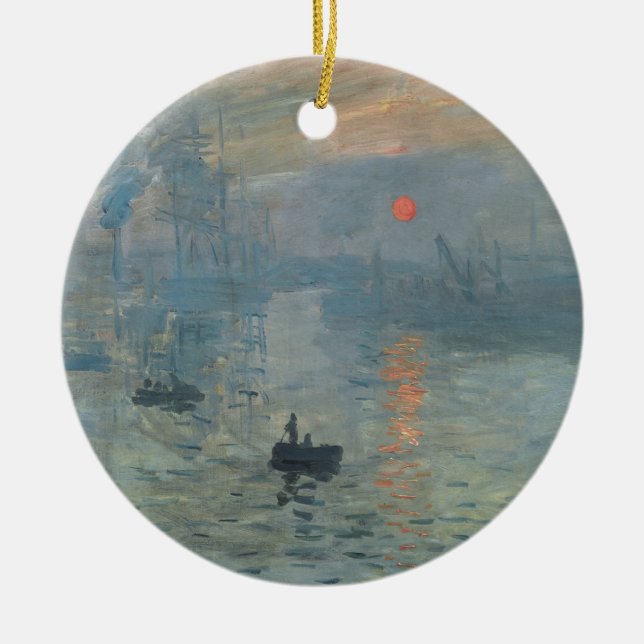Claude Monet Impression Sunrise Soleil Levant Julgransprydnad Keramik (Framsidan)