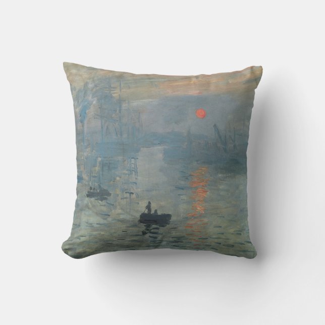 Claude Monet Impression Sunrise Soleil Levant Kudde (Framsida)