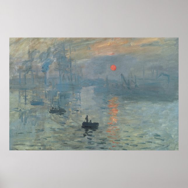 Claude Monet Impression Sunrise Soleil Levant Poster (Framsidan)