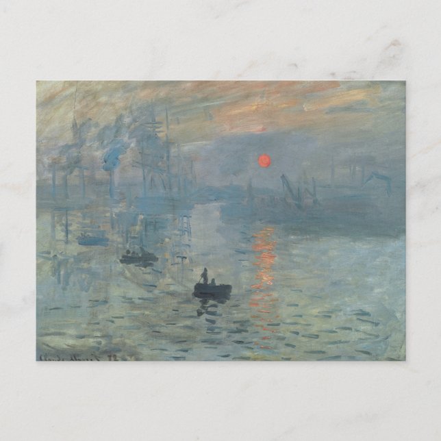 Claude Monet Impression Sunrise Soleil Levant Vykort (Framsida)