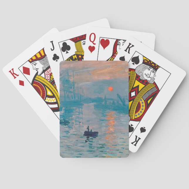 Claude Monet Impression Uppgång Fransk Casinokort (Baksidan)