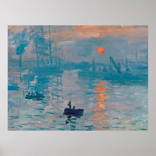 Claude Monet Impression Uppgång Fransk Poster (Framsidan)