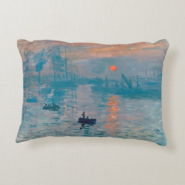 Claude Monet Impression Uppgång Fransk Prydnadskudde (Baksidan)