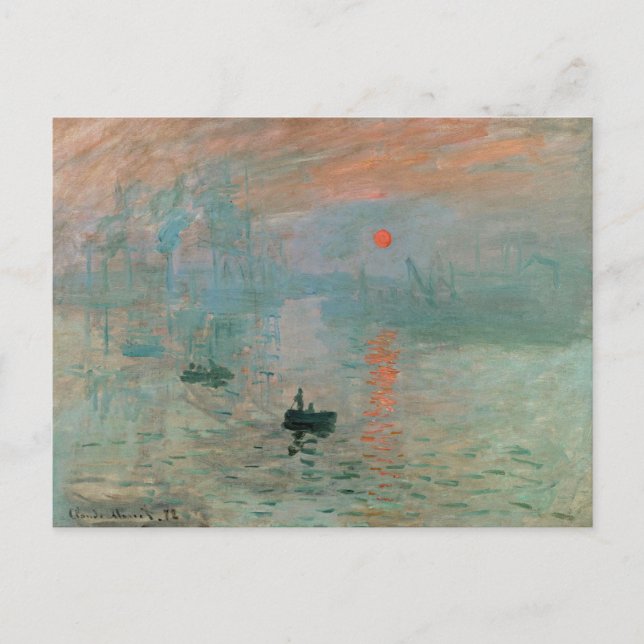 Claude Monet- Impressionism, Soluppgång, Vykort (Framsida)