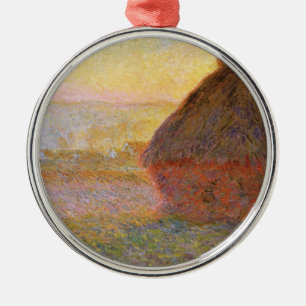 Claude Monet Impressionist målar Graystaks I Julgransprydnad Metall