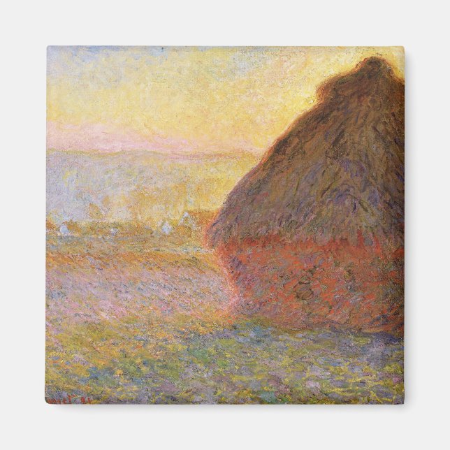 Claude Monet Impressionist Painting Graystaks I Magnet (Framsidan)