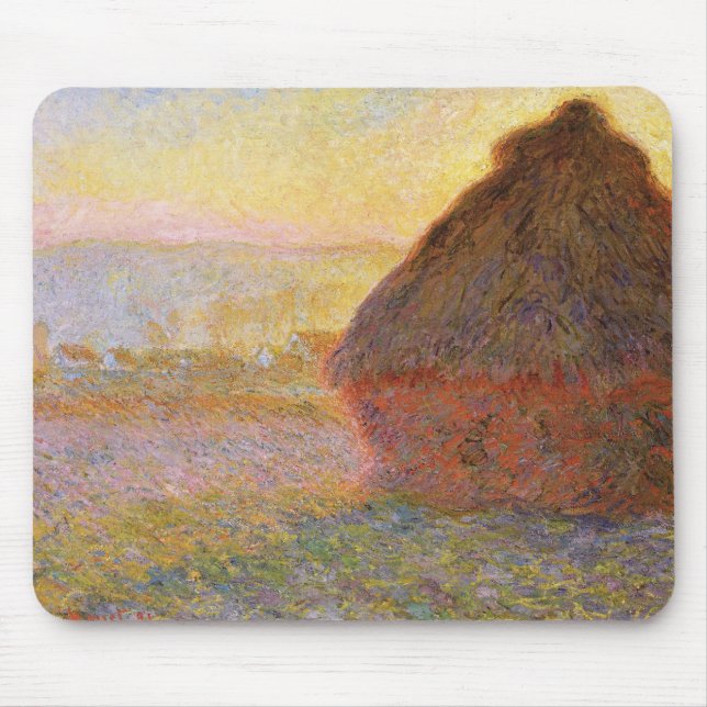 Claude Monet Impressionist Painting Graystaks I Musmatta (Framsidan)