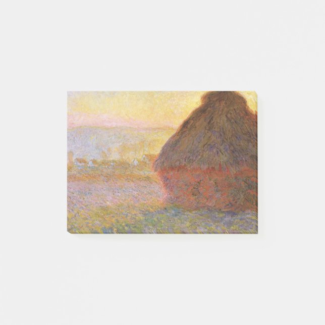 Claude Monet Impressionist Painting Graystaks I Post-it Block (Framsida)