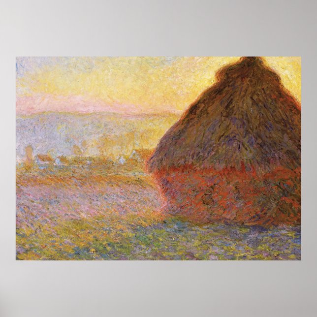 Claude Monet Impressionist Painting Graystaks I Poster (Framsidan)