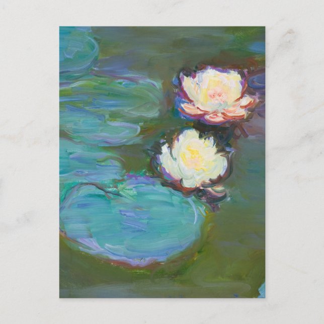 Claude Monet Impressionist Vatten Lillies Nympheas Helg Vykort (Framsida)