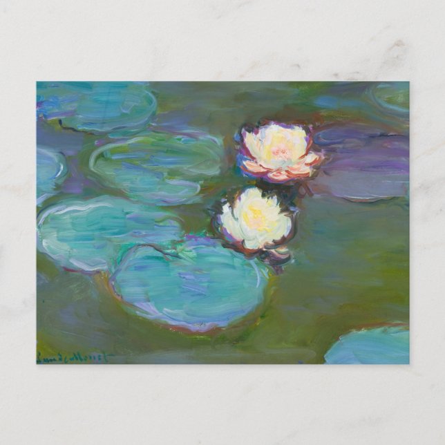 Claude Monet Impressionist Vatten Lillies Nympheas Helg Vykort (Framsida)