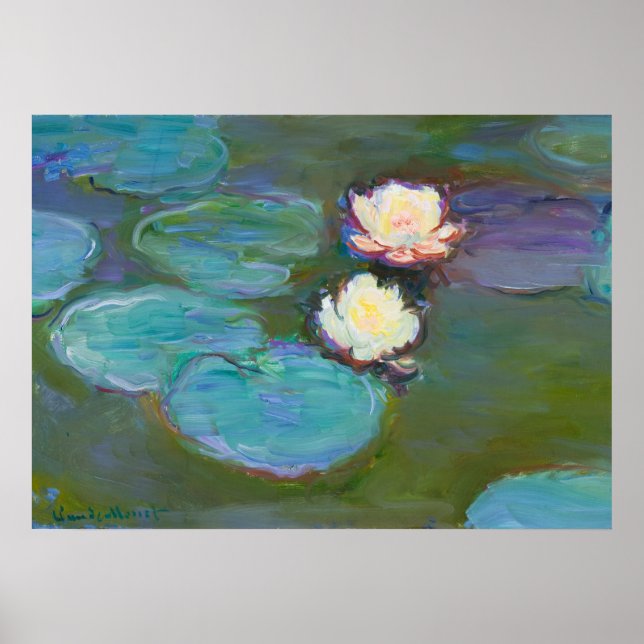 Claude Monet Impressionist Vatten Lillies Nympheas Poster (Framsidan)