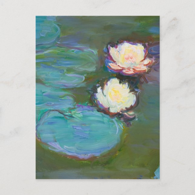 Claude Monet Impressionist Vatten Lillies Nympheas Vykort (Framsida)