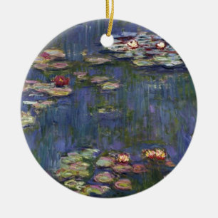 Claude Monet Impressionist Vatten Lillies Painting Julgransprydnad Keramik