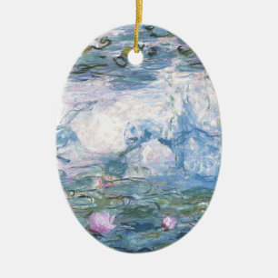 Claude Monet Impressionist Vatten Lillies Painting Julgransprydnad Keramik