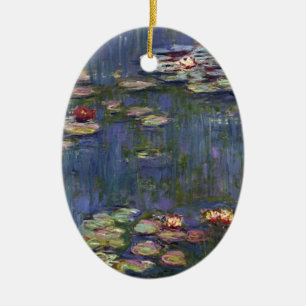Claude Monet Impressionist Vatten Lillies Painting Julgransprydnad Keramik