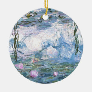 Claude Monet Impressionist Vatten Lillies Painting Julgransprydnad Keramik