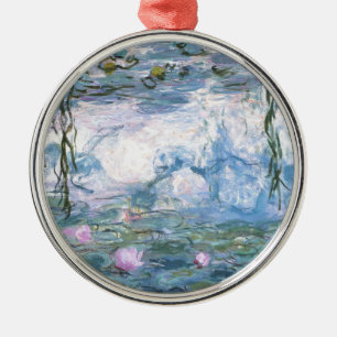 Claude Monet Impressionist Vatten Lillies Painting Julgransprydnad Metall