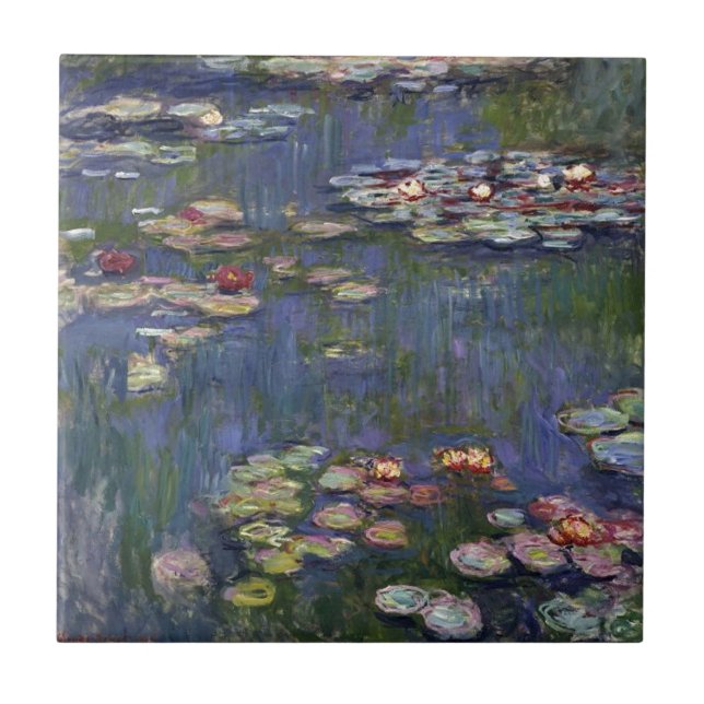 Claude Monet Impressionist Vatten Lillies Painting Kakelplatta (Framsidan)