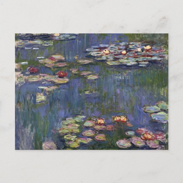 Claude Monet Impressionist Vatten Lillies Painting Vykort (Framsida)