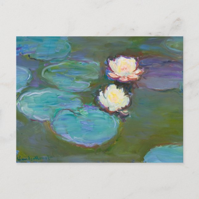 Claude Monet Impressionist Vatten Lillies vykort (Framsida)
