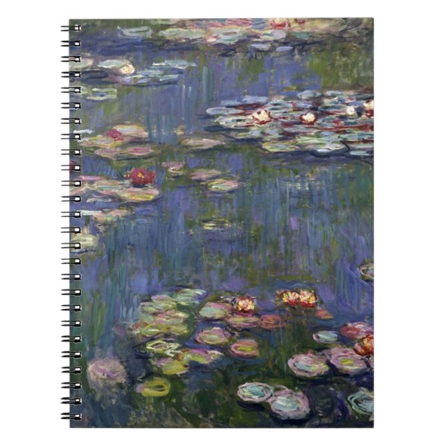 Claude Monet Impressionistisk Vattenliljor Målning Anteckningsbok (Framsidan)