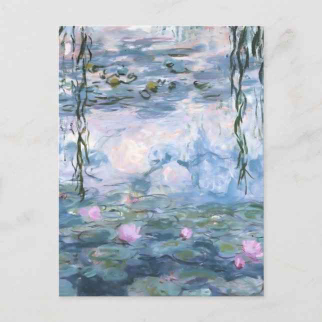 Claude Monet Impressionistisk Vattenliljor Målning Inbjudan Vykort (Framsida)