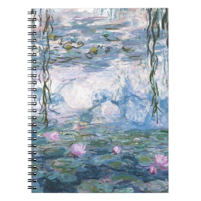 Claude Monet Impressionistiskt Vattenliljemålning Anteckningsbok (Framsidan)