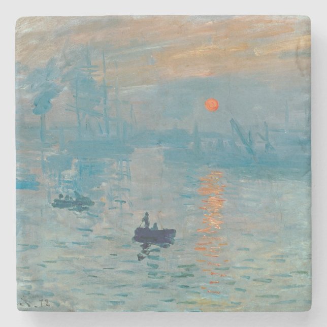 CLAUDE MONET - intryck, soluppgång 1872 Underlägg Sten (Framsidan)