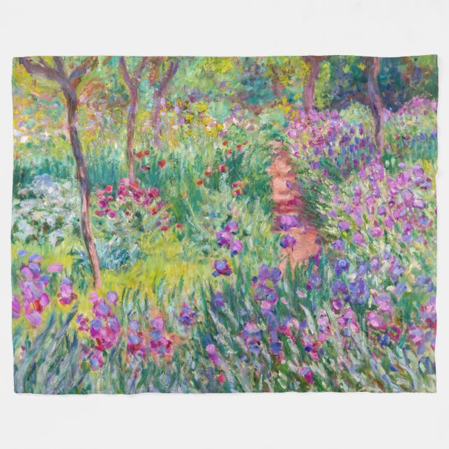 Claude Monet - Iris Garden at Giverny Fleecefilt (Framsidan (Horisontell))