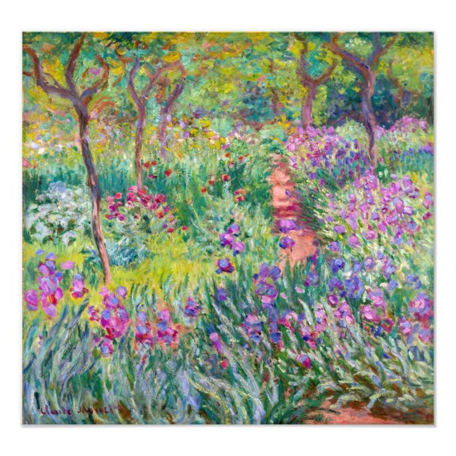 Claude Monet - Iris Garden at Giverny Fototryck (Framsidan)