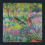 Claude Monet: Iris Garden at Giverny Fyrkantig Klocka<br><div class="desc">En färgfull klassisk väggklocka med iris-trädgården i Giverny,  som målats av den Fransk imponerande målaren Claude Monet. 






com</div>