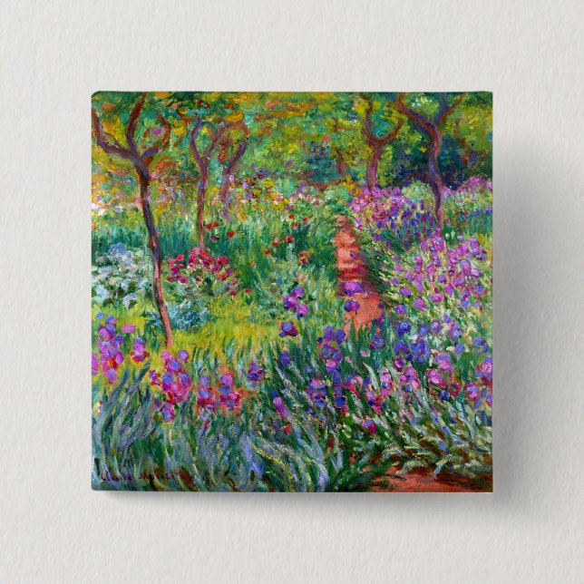 Claude Monet: Iris Garden at Giverny Knapp (Framsida)