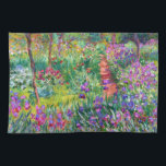 Claude Monet: Iris Garden at Giverny Kökshandduk<br><div class="desc">En färglös,  klassisk kökshandduk med iris-trädgården i Giverny,  som är målad av den Fransk konstapeln Claude Monet.</div>
