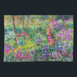 Claude Monet: Iris Garden at Giverny Kökshandduk<br><div class="desc">En färglös,  klassisk kökshandduk med iris-trädgården i Giverny,  som är målad av den Fransk konstapeln Claude Monet.</div>