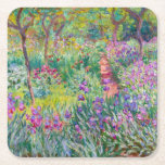 Claude Monet - Iris Garden at Giverny Underlägg Papper Kvadrat<br><div class="desc">The Iris Garden at Giverny / The Artists Garden at Giverny - Claude Monet,  1899-1900</div>