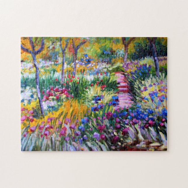 Claude Monet: Iris Garden av Giverny Pussel (Horisontell)