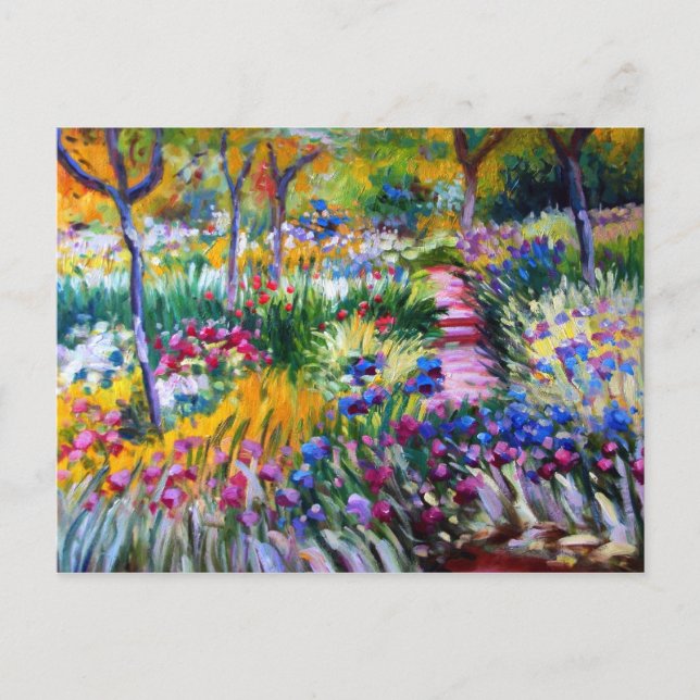Claude Monet: Iris Garden av Giverny Vykort (Framsida)