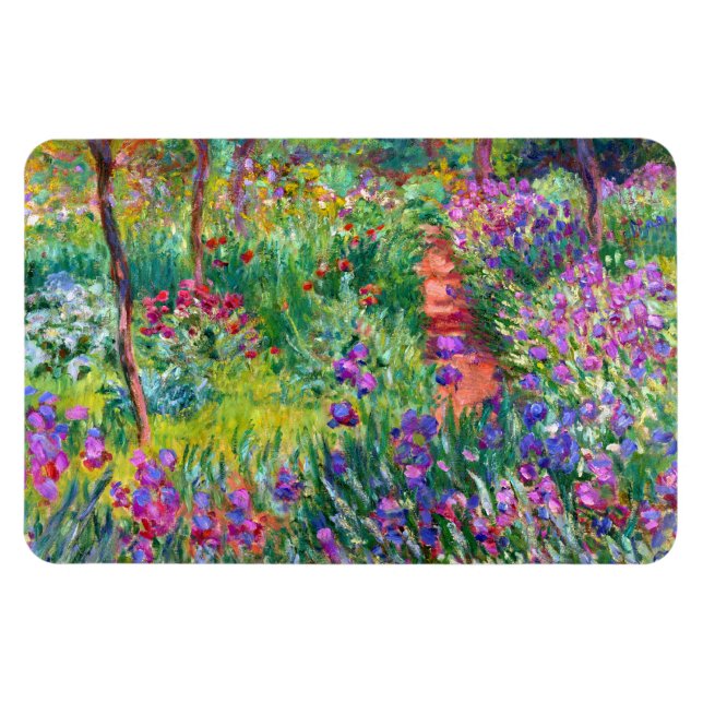 Claude Monet: Iris Garden på Giverny Magnet (Horisontell)
